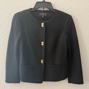 Talbots Black Blazer with Gold Turnlock Accent Buttons Sz 2P